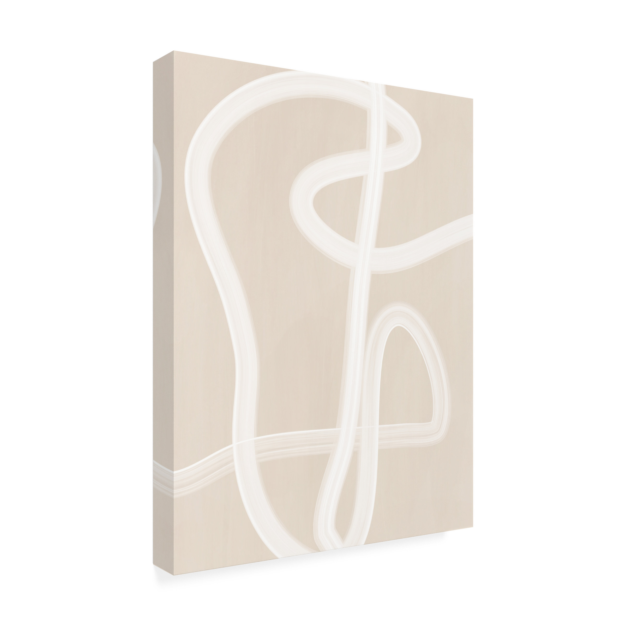 Elena Ristova 'White Brush Stroke Poster No.2' Canvas Art