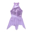 thumbnail image 3 of iiniim Kids Girls' Halter Sequined Lyrical Dance Tutu Dress Irregular Latin Ballet Dancewear, 3 of 7