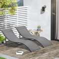 thumbnail image 2 of Outsunny Chaises Longues d'Extérieur Pliables en Forme de S - Ensemble de 2, Gris Foncé, 2 of 10