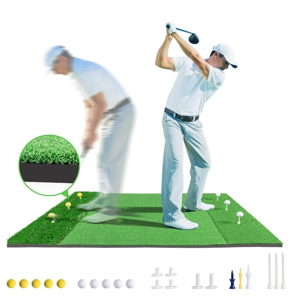 Alfombrilla de golf G2 GO2GETHER para interiores y exteriores de 1,5 x 1,2 m con 3 céspedes