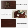 thumbnail image 5 of Tribesigns Solid Wood End Table, Round Side Table with 4 Drawers, Vintage Bedside Table Nightstand for Small Spaces, Living Room, Bedroom, No Assembly Required (1), 5 of 5