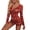 Wine Red, variant on Women Christmas Printed Pattern Pajama, V-neck Long Sleeve Bodycon Playsuit