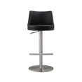 thumbnail image 3 of TOV Furniture Reagan Black and Silver Vegan Leather Adjustable Stool, 3 of 4