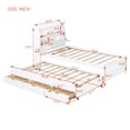 thumbnail image 5 of Twin Size Wooden LED Platform Bed with Trundle, Storage Headboard and Under-Bed Drawers, White Finish for Space Saving Bedroom Solutions, 5 of 9