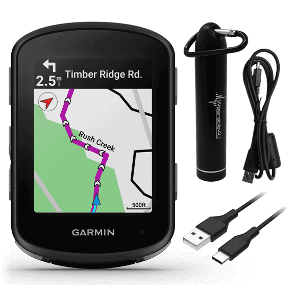 Garmin Edge 540 GPS Cycling Computer, Button Controls, Advanced Navigation with Wearable4U Power Bank Bundle