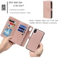 thumbnail image 4 of Wallet Case Compatible with iPhone Xs Max,[6 Card Slots] [Wrist Strap] [Stand Feature] Detachable 2 in 1 Magnetic Zipper Leather Slim Cover Case for iPhone Xs Max,6.5 inch Rosegold, 4 of 16