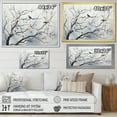 thumbnail image 4 of Designart "Grey Floral Springtime Songbirds' Haven III" Landscapes Framed Wall Art Decor - Country Grey Tree Entryway Framed Wall Art Print, 4 of 6