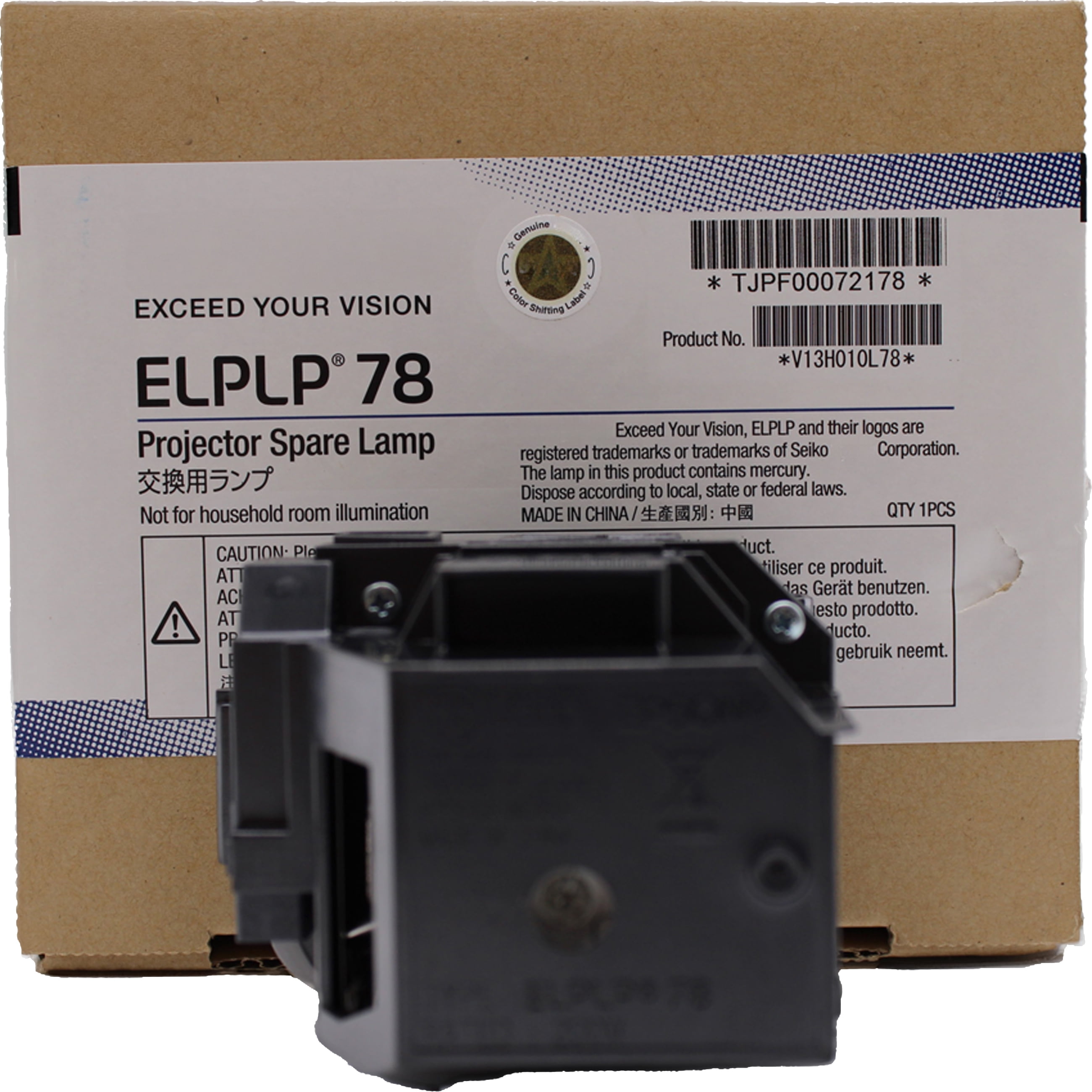 OEM Lamp & Housing for The Epson EB-S200 Projector - 1 Year
