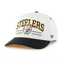 Men's '47 White/Black Pittsburgh Steelers Roscoe Two-Toned Hitch Adjustable Hat