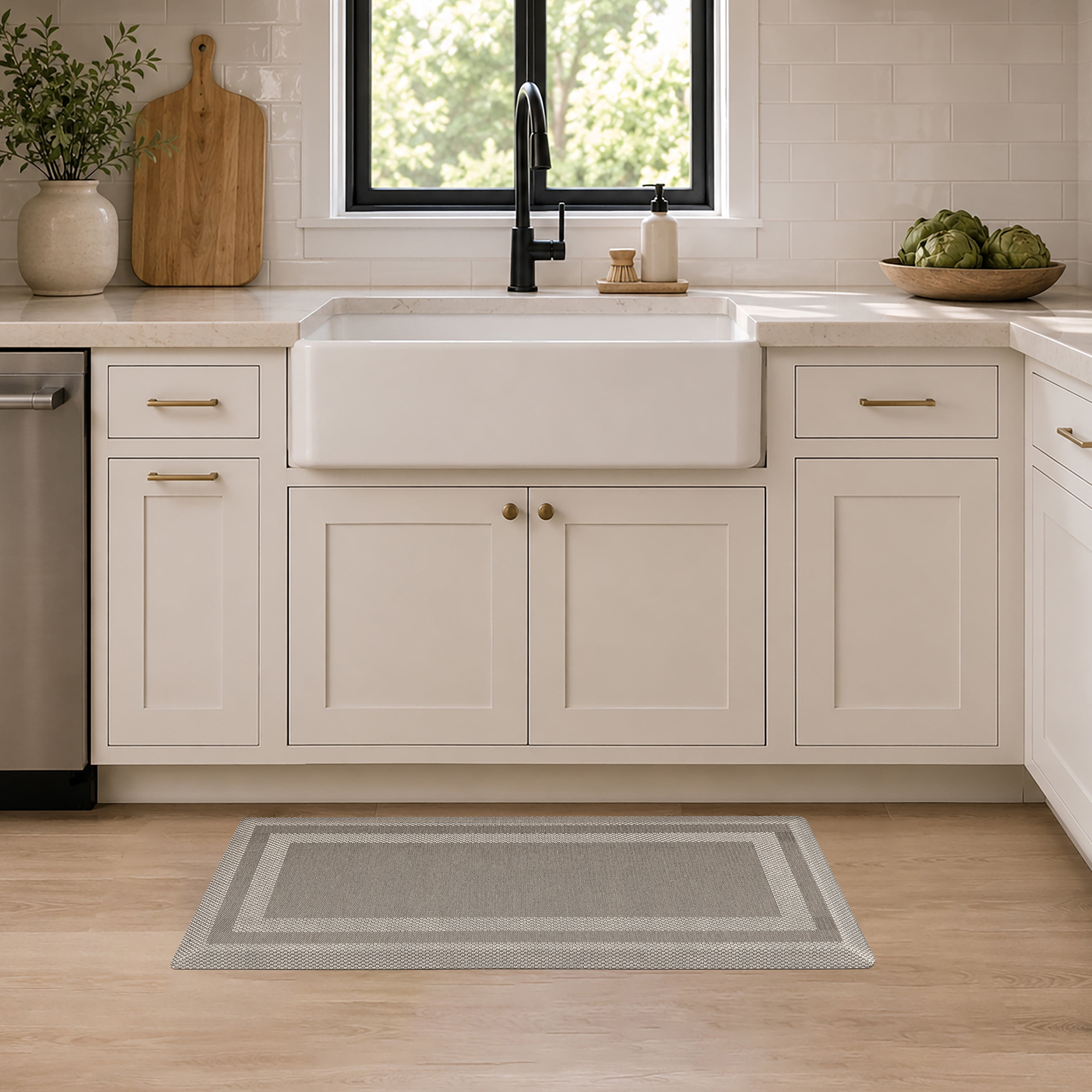 Allure Extra Comfort Anti Fatigue Mat 20x39 - Border - Beige