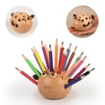 thumbnail image 1 of Soporte para bolígrafos Damuzhi, madera con forma de pez globo, accesorios de escritorio, 1 of 8