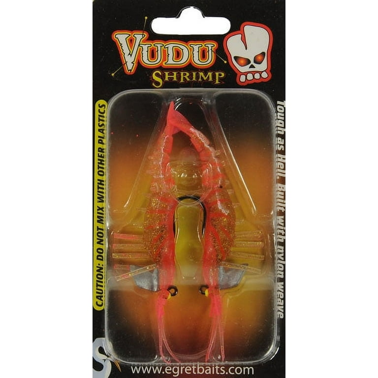 Egret Baits Vudu Shrimp 3.5 Softbait, 1/4 oz, Pink, 2 Count