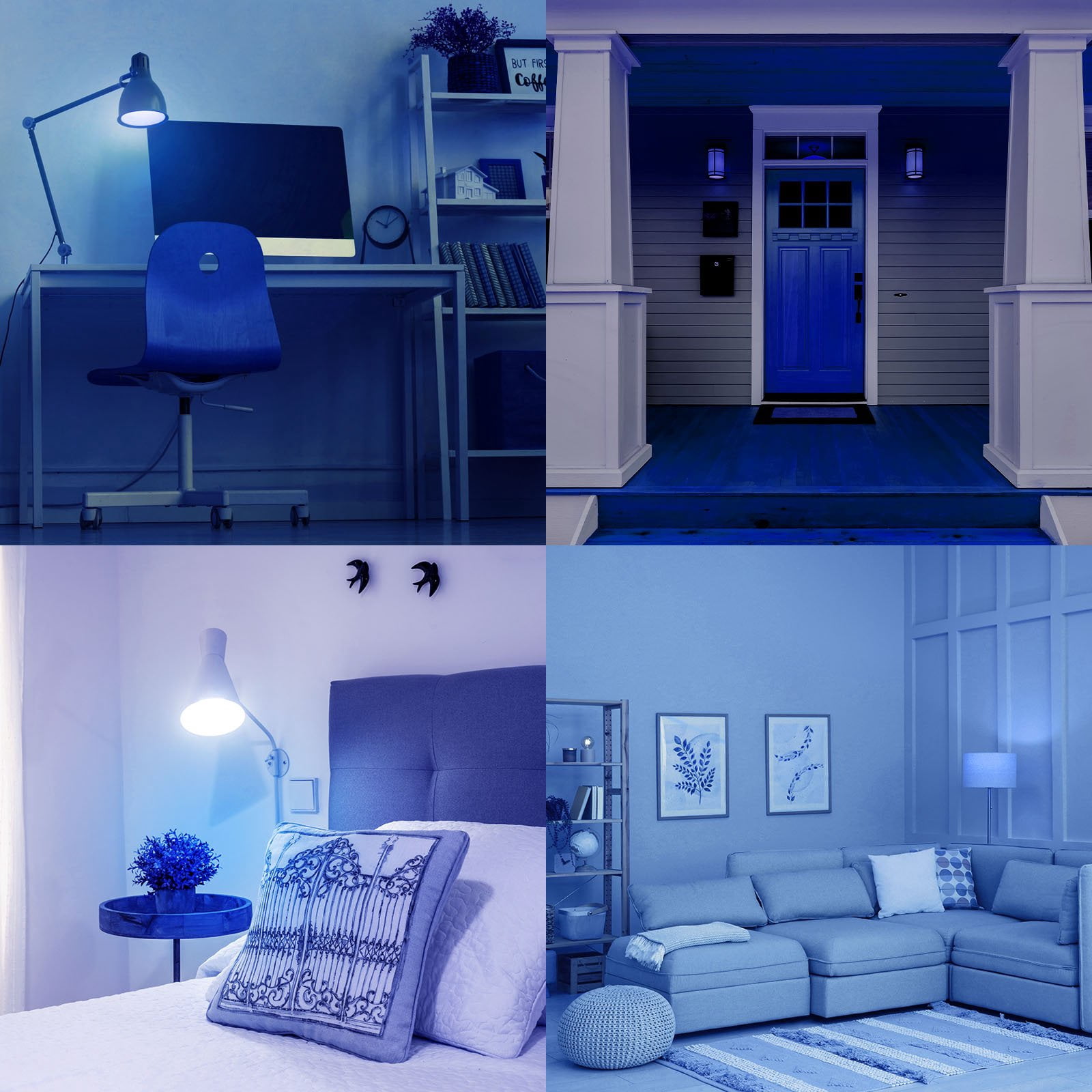 Luxrite E12 LED Filament Blue Light Bulb, 4.5W=40W, Colored Glass Candelabra Bulb, UL, E12, Decoration, Party 6 Pack
