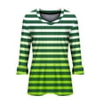 thumbnail image 4 of PuLe Women's Top Women's 3/4 Length Bell Sleeve Tunic Trendy Printed V-Neck Shirts Pleated Casual Work Loose Fit Blouse Tops, 4 of 4