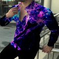 thumbnail image 1 of Camisa de hombre con empalme de rayas de lujo cómoda con botones de manga larga camisa de solapa de traje de material suave y cómodo camisa de hombre, 1 of 6