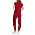thumbnail image 3 of Fgvctg Scrubs for Women Plus Size Scrub Joggers Stretchy V-Neck Scrub Tops and Pants Medical Uniforms Nursing Scrubs with Pockets Wine S, 3 of 3