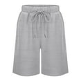 thumbnail image 7 of Womens Bermuda Shorts Elastic Waistband Pockets Drawstring Breathable Knee Length Bermuda Long Shorts for Women, 7 of 7