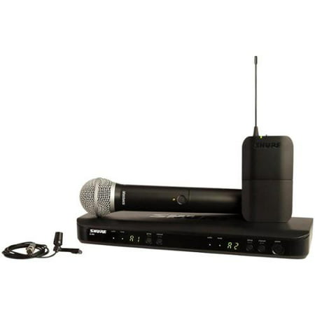 Shure BLX1288/CVL Dual Channel Combo Wireless System with PG58 Handheld and CVL Lavalier Microphone,