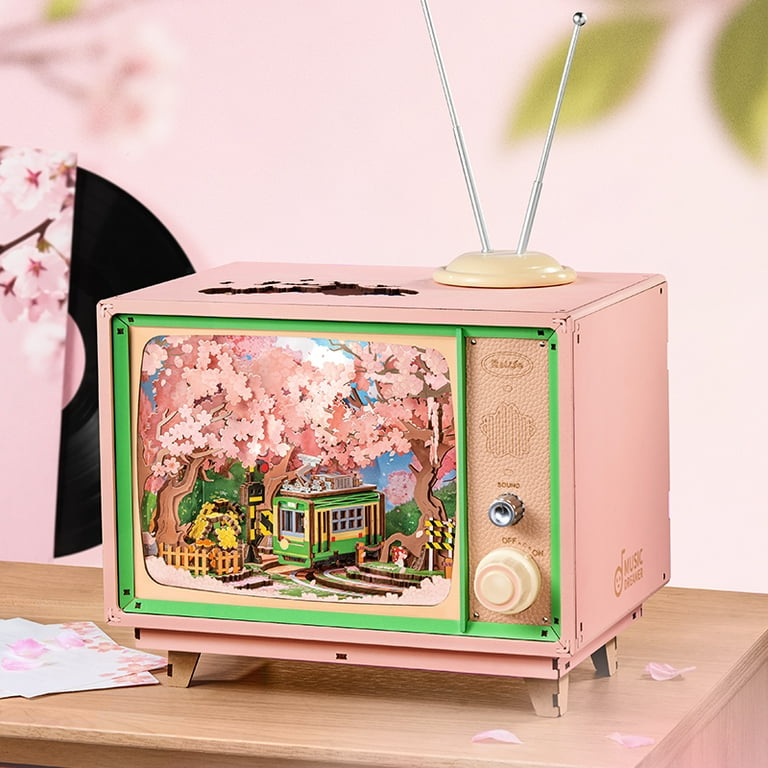 Rolife DIY Music Box, 3D Wooden Puzzle Sakura Dreamy Tour Model