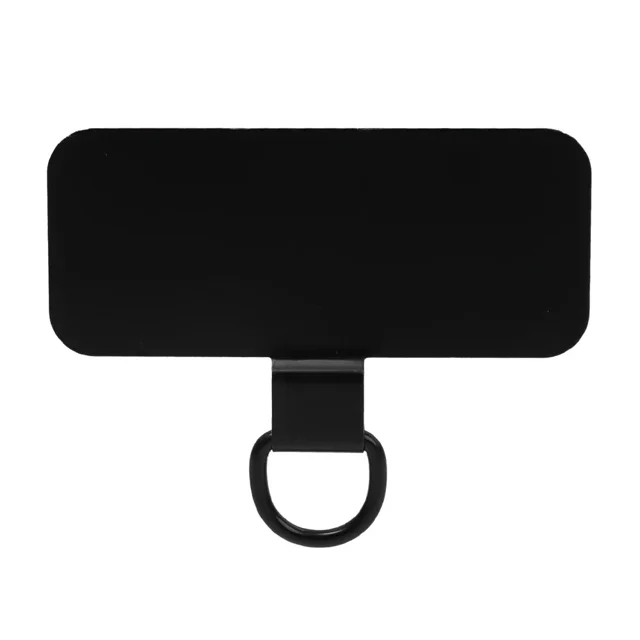 0.3mm Ultra-thin Phone Straps Tether Patch Metal Cellphone Lanyard Replacement Tether Tab Stainless Steel Cards Without Adhesive Black B 2PCS