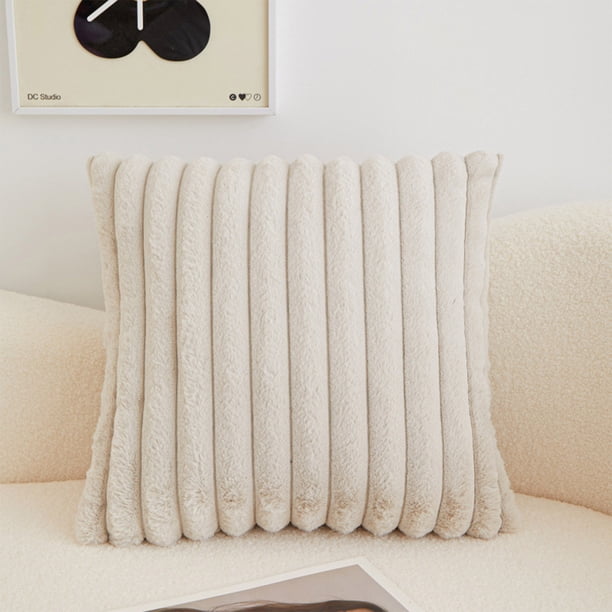 Decorative Throw Pillow 45x45cm | Soft Plush Sofa Cushion with Removable Polyester Stripe Pillowcase | Cozy Home Decor Accent for Living Room or Bedroom | Includes Pillow Insert