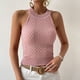 thumbnail image 3 of Top halter de verano para mujer,Camiseta sin mangas con cuello alto y sin mangas, Top halter con cuello alto, estética elegante, 3 of 6