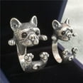 thumbnail image 3 of BNNG Creative Cute Personality Gifts Holiday Wear Dog Ring Retro Women's Ring Rings Silver Open Rings for Women Men Gifts Vintage Finger Ring Silver Fashion Party Jewelry Birthday Graduation Gifts, 3 of 5