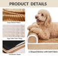 thumbnail image 3 of Exclusivo Mezcla Large Orthopedic Dog Bed, Luxury Striped Jacquard Pet Bed Sofa, Waterproof and Washable, 42"X28", Brown, 3 of 10