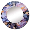 thumbnail image 2 of Designart "Retro Blue And Pink Peonies In Full Bloom" Poppies Rund Mirror For Wall Decor - Large Gold Round Print Mirror - Round Traditional Mirror - Wall Mounted Round Large Mirror - 23" x 23", 2 of 6