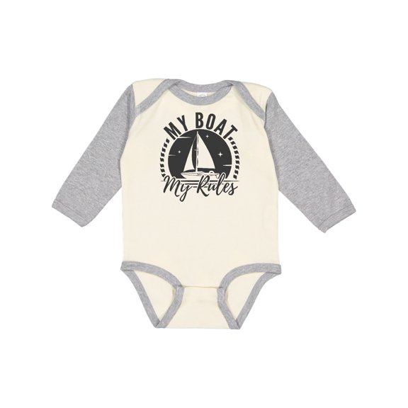 Inktastic My Boat My Rules Sailing Captain Boys or Girls Long Sleeve Baby Bodysuit