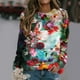 thumbnail image 2 of Sudadera Para Mujer Sudaderas Con Cuello Redondo Otoño Moda Casual Estampado de Flores Camiseta de Manga Larga Top Blusa Jersey Odeerbi  ODB150539, 2 of 6