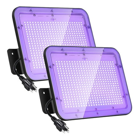 

Rosnek LED UV Blacklight Flood Light 30W/60W/100W Waterproof Party Light Spotlight for Halloween Xmas Dance Party Neon Glow Body Paint Lighting 1/2Pcs