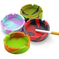 thumbnail image 1 of RV Cenicero de silicona de 4 piezas que no se rompe, cenicero de taza de cigarrillos, cenicero de mesa de silicona moderno Newness para uso en interiores o exteriores BRILLAR Rojo Verde, 1 of 5