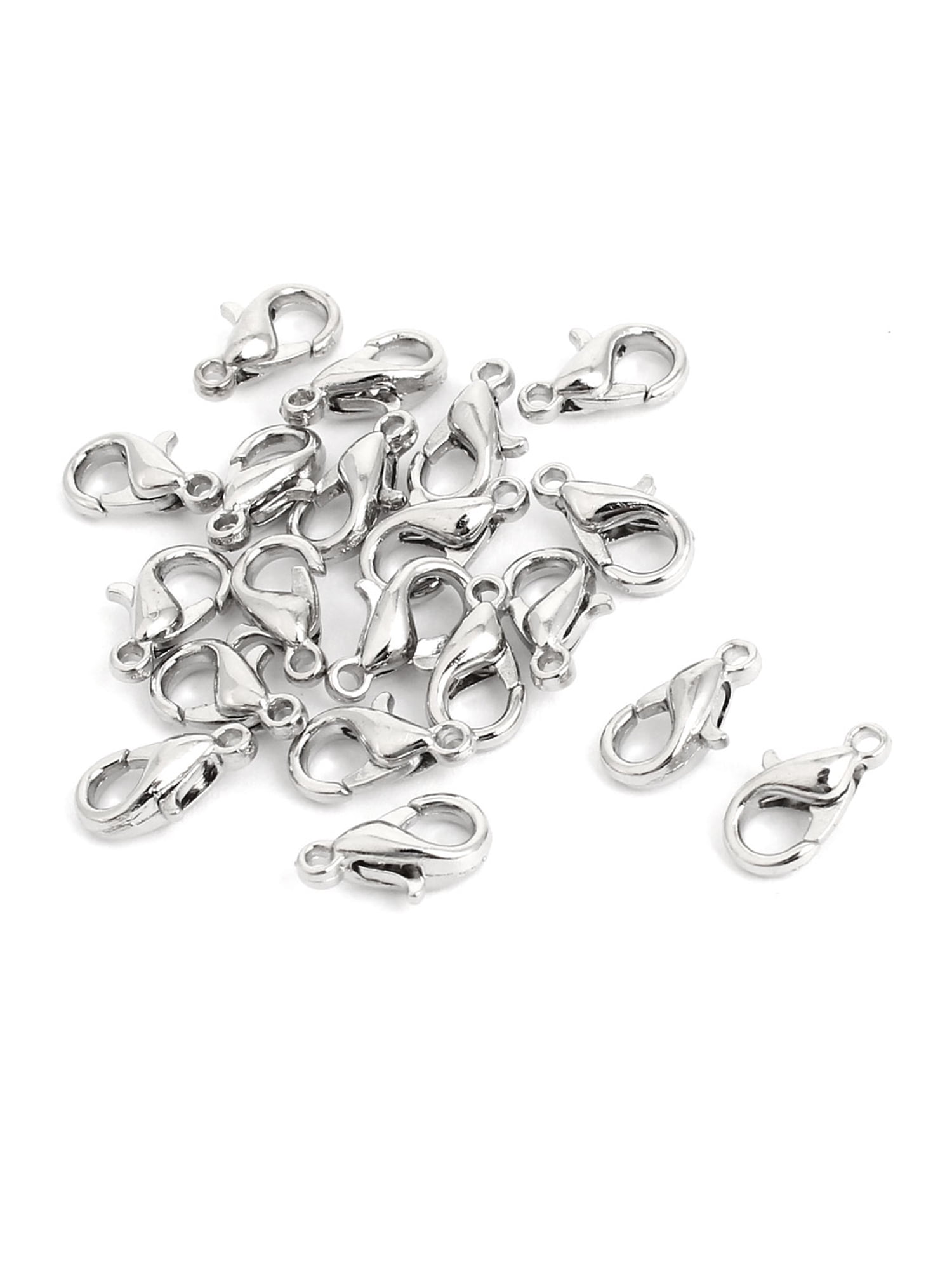 50 Silver Plated Lobster Claw Jewelry Findings Clasps 14x7mm Rockin Beads Brand 