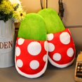 thumbnail image 4 of Winter Plüsch Haus Slipper Lustige Cosplay Schuhe Niedliche Baumwollschuhe Cannibal Blume Home Wear Sneakers Grün, Rot/Ausflug, einfarbig, 4 of 5
