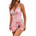 thumbnail image 3 of Maillot de Bain une-Pièce Style Robe à Bretelles Entrelacées à devant Torsadé pour Femme Couleur 1 m, 3 of 9