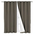thumbnail image 2 of New Luxury Set of 2pc Adam Brown Panels 100% Blackout 3 Layered Darkening Room Energy Efficient Thermal Window Grommets Drape Lined Size 35" Wide X 84" Length Each Panel, 2 of 3