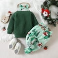 thumbnail image 6 of Mercatoo Toddler Girl Clothes Christmas Outfits Long Sleeve Pullover Sweatshirt Santa Prints Pants 3Pcs Girls Clothes Set, 6 of 8
