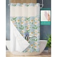thumbnail image 2 of No Hook Shower Curtain with Snap in Liner, Hello Spring Watercolor White Daisy Blue Texture Hotel Shower Curtains for Bathroom, Washable Shower Curtain Liner Set with Mesh Top Window, 36"x72", 2 of 6