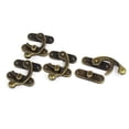 thumbnail image 1 of Juego de 4 pestillos de bronce para maletas, caja de tronco, con cierre de brazo oscilante derecho, 1 of 3