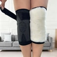 thumbnail image 2 of Black Womens Knee Warmers With Adjustable Straps For Winter Joint Support Thermal Fleece Lining Non Slip Grip Soft Stretchable Fabric And Multiple Sizes, 2 of 4