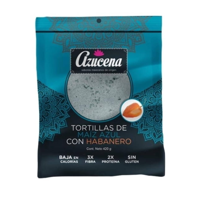 Tortillas Azucena de maíz azul con habanero 420 g