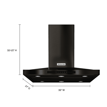 KitchenAid - 36" Convertible Range Hood - Black Stainless Steel