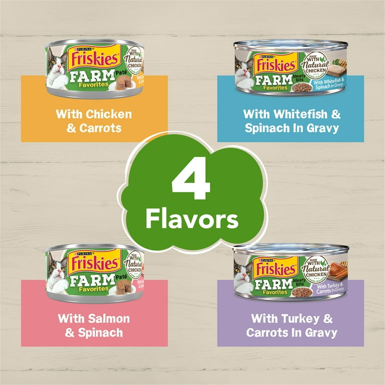 Purina Friskies Farm Favorites Wet Cat Food Variety Pack 5.5 oz