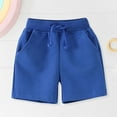 thumbnail image 4 of Povozer Toddler Boy's Summer Knit Shorts Toddler Denim Shorts Distressed Ripped Waist Boys Denim Jeans Washed Pull-On Shorts Short Pants Cute Girls Pants for 4-5 Years,Blue, 4 of 9