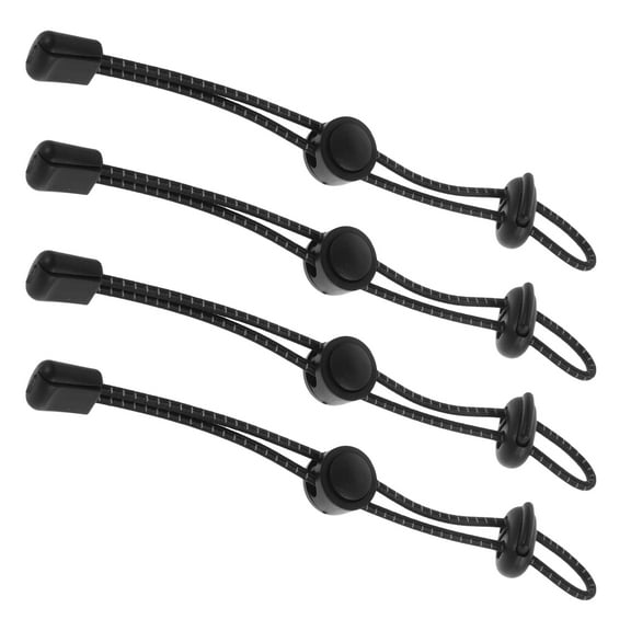 BESTYASH Set of 4 Black Backpack Bungee Straps with Strong Elastic Rope for Trekking Pole Holder