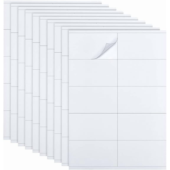 Self-Adhesive Printing Paper Matte Rectangle White 297x210mm Sticker: 105x58mm 10pcs/sheet 20sheets/set 1set