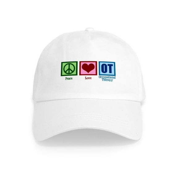 CafePress - Peace Love OT Cap - Adjustable 100% Brushed Unisex Casual Cotton Baseball Cap, Beige, 1