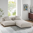thumbnail image 2 of Solace3-Piece Modular Corduroy Upholstered Sectional Sofa in Almond, 2 of 10