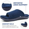 thumbnail image 3 of ONCAI Mens House Slippers Adjustable Straps Orthotic Plantar Fasciitis Open Toe Slides Sandals with Comfy Arch Support Slippers for man Slip-on Indoor Outdoor Rubber Sole Darkblue Size 9, 3 of 6